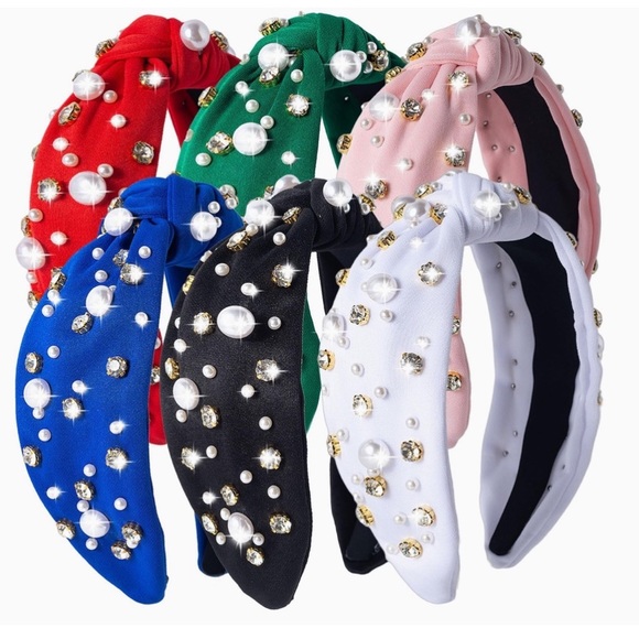 Elegant Pearl and Gem Embellished
Headbands - Assorted Colors - Choose ur color - Picture 2 of 9